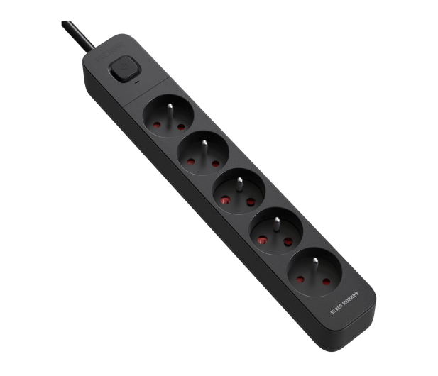 SILVER MONKEY Listwa antyprzepięciowa 5 gniazd 16A/230V 3m czarna - 1301052 - zdjęcie